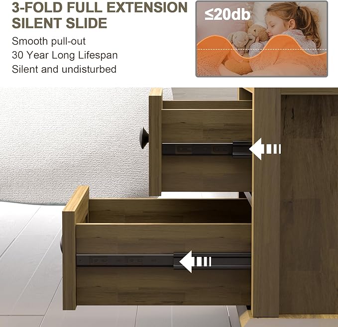 18" Wide End Table with Charging Station Set of 2, Fast Charge End Table Set of - Image 4