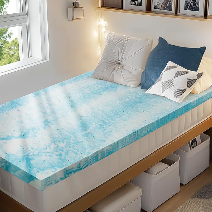 PERLECARE 2 Inch Twin XL Memory Foam Mattress Topper, Cooling Gel Infused by PERLECARE-Becausewecare%E2%80%A6
