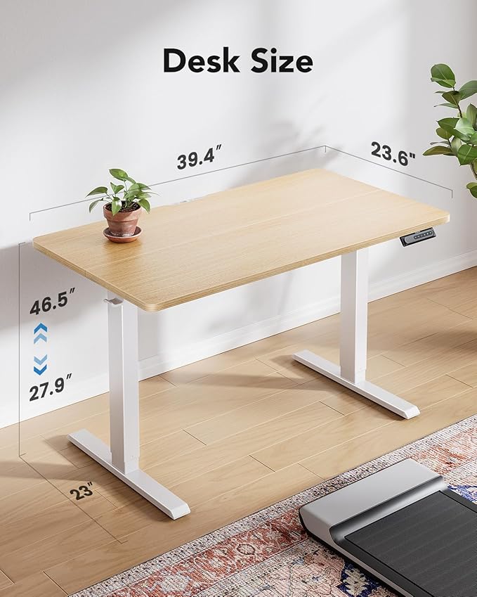 HUANUO 40" x 24" Electric Standing Desk Adjustable Height, 4 Memory Height - Image 3