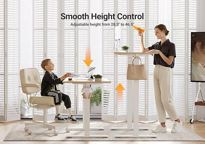 Seang Electric Standing Desk Adjustable Height, 48 x 24 Inch Sit Stand Desk - Image 4