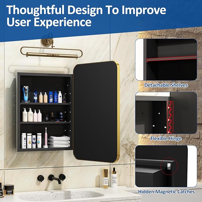 16x24 Inch Mirror Medicine Cabinet - Image 6