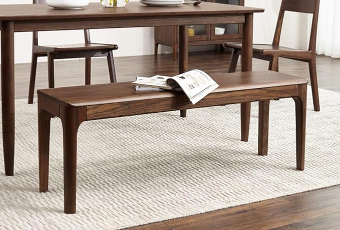 Dining Bench, Wood Bench Solid Oak Wooden Bench Indoor Dining Room Table Home - Image 4