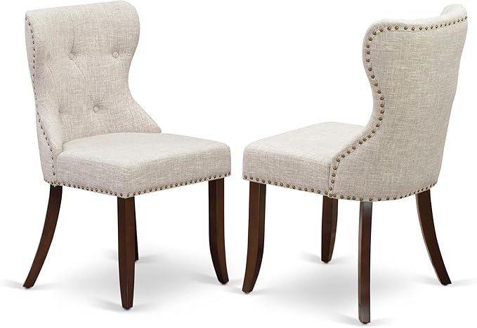East West Furniture AMSI3-MAH-35 3 Piece Dining Room Table Set Contains a Round - Image 4