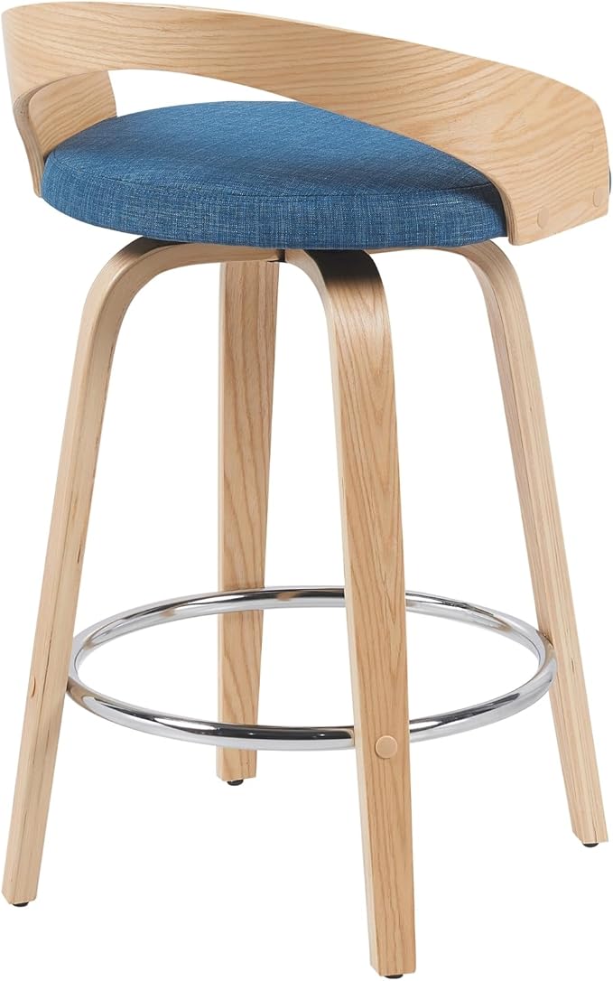 Armen Living Sonia Modern Swivel Counter Height Bar Stool - Image 4