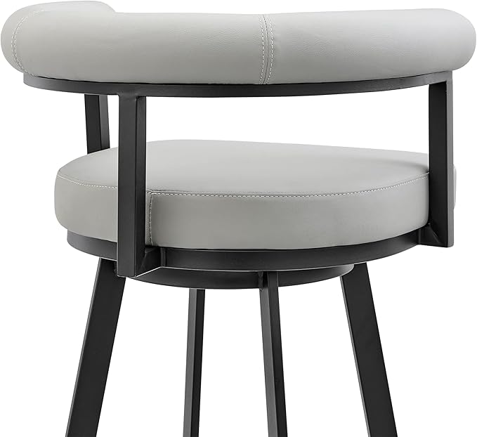Armen Living Magnolia Swivel Bar Stool in Black Metal - Image 8