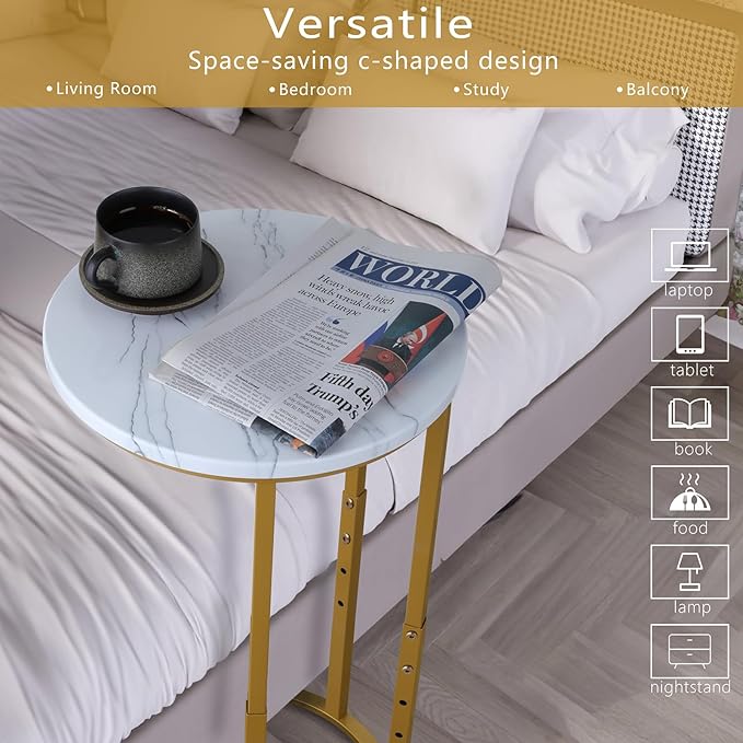Serteaw C-Shaped End Table, Sturdy Side Table - Image 6