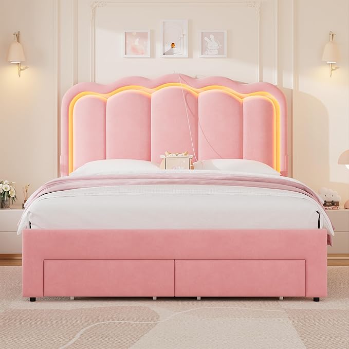 Full Upholstered LED Bed Frame - Image 8