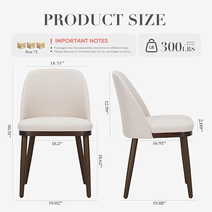 COLAMY Upholstered Dining Chairs Set of 6, Modern Kitchen Chairs - Image 7