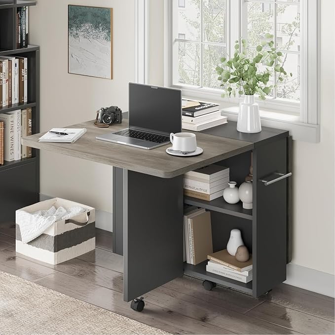 GarveeHome Folding Dining Table, Space Saving Farmhouse Dining Table - Image 3