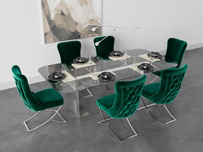 Ottomanson Royal Dining Chairs Set of 6 – Upholstered Tufted Microfiber - Image 6