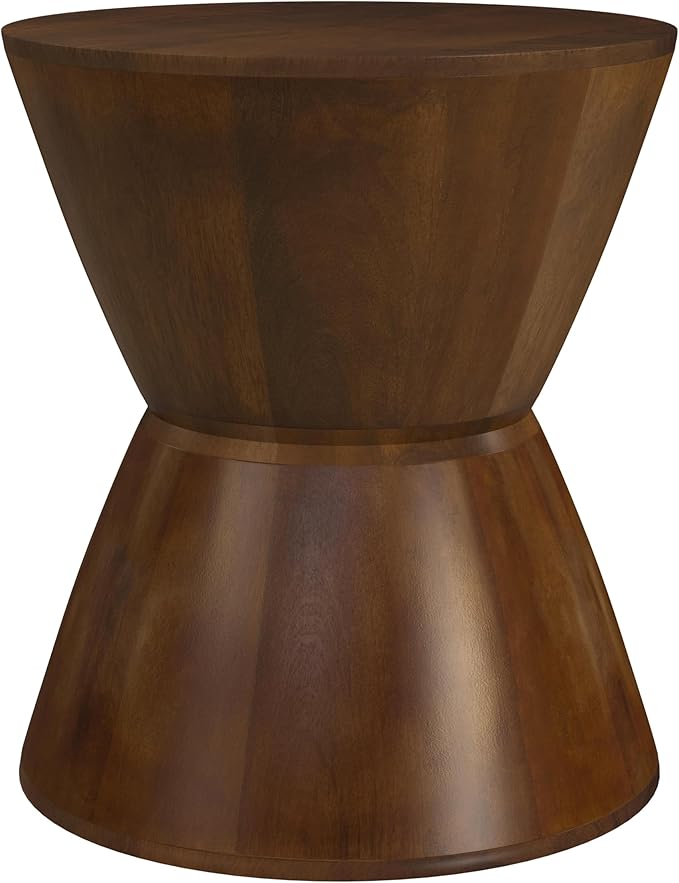 Walnut Mango Wood End/Side Round Table by Spatial+Order