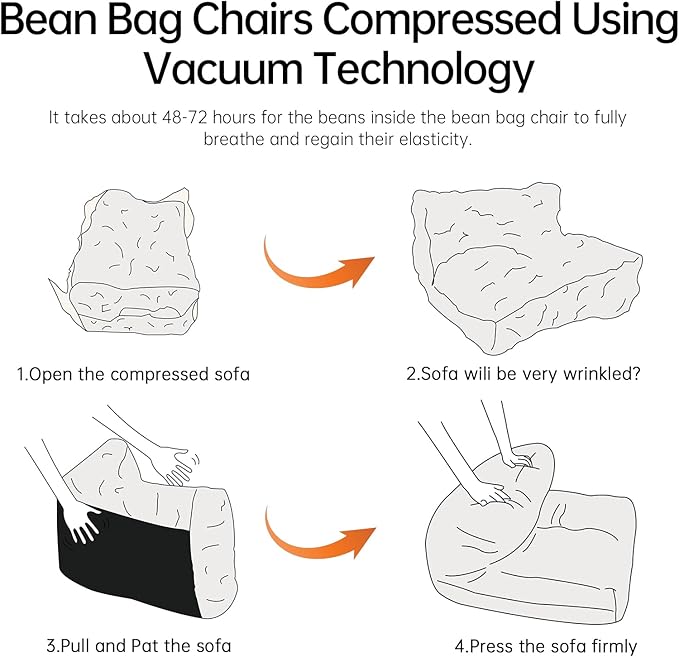 Bean Bag Chair Lazy Bean Bag Sofa, Floor Beanbag Chairs - Image 6