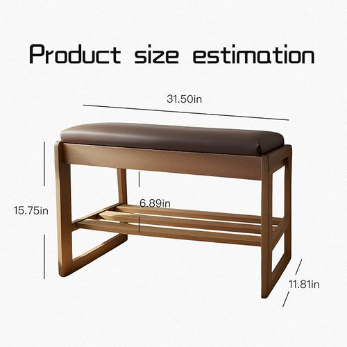 2-Tier Wood Shoe Bench with Flip-Top Storage Cabinet, Entryway Bench with Shoe - Image 2