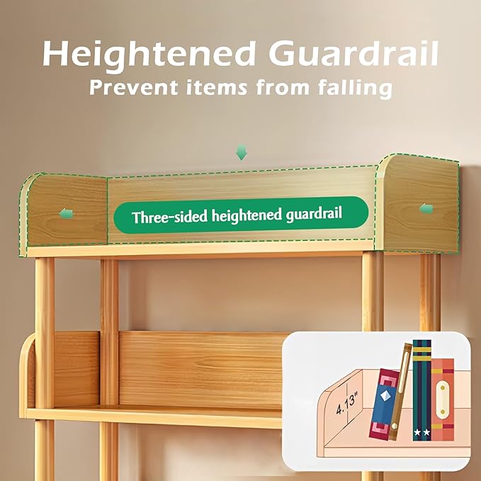 3-Tier Wooden Open Bookcase - Image 5