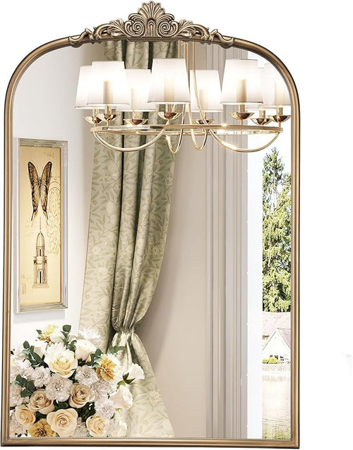 22" x 30" Arched Vintage Gold Mirror by Mestikits