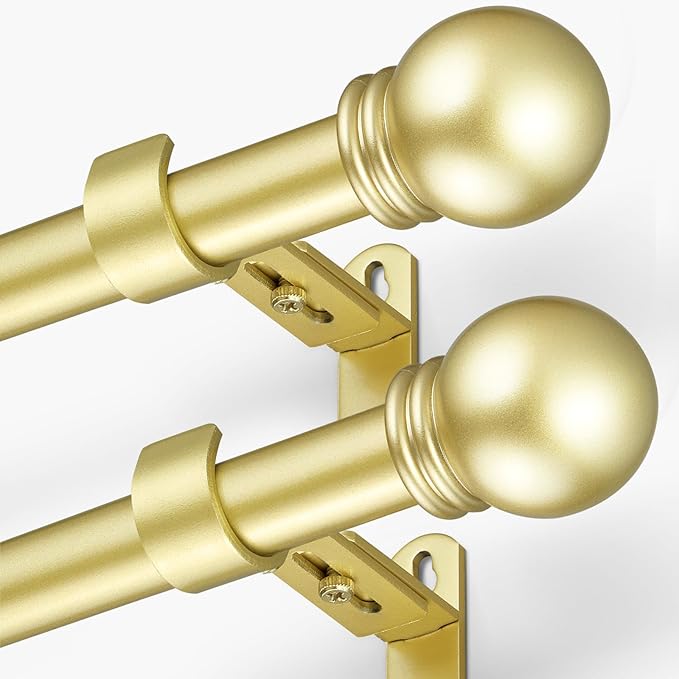 Curtain Rods for Windows 16 to 92 Inches, Curtain Rod Max Adjustable Length of by AMZSEVEN