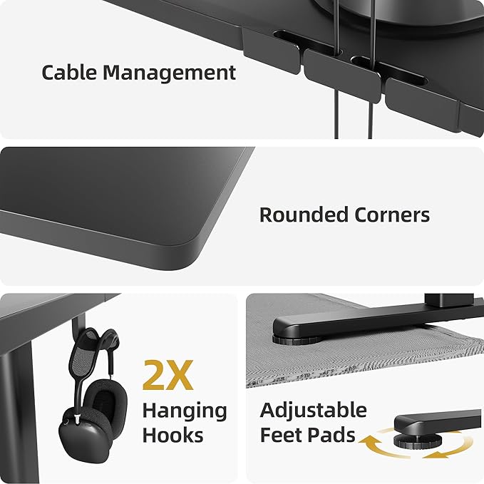Seang Standing Desk with Adjustable Height, 55x24 Inch Electric Stand Up Desk - Image 8