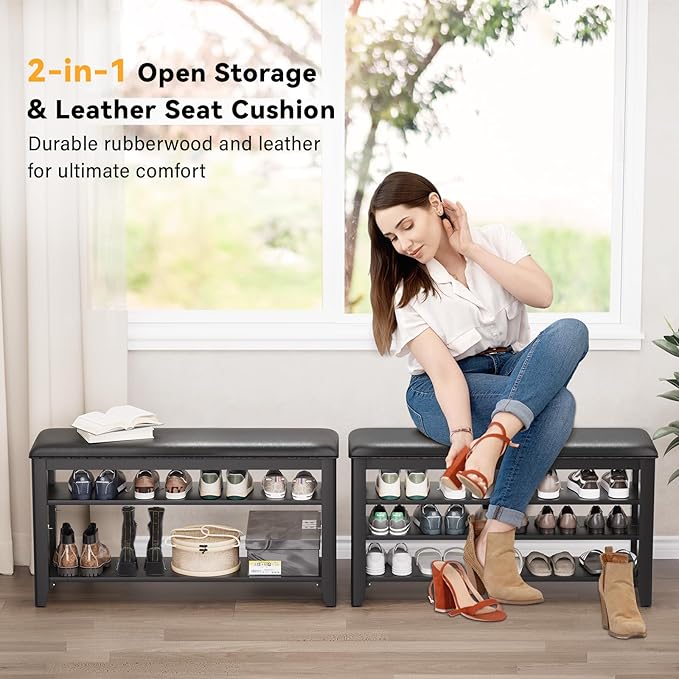 Shoe Rack Bench Entryway Storage - Image 3