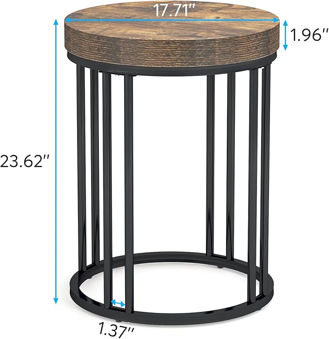 Tribesigns Round End Table, Modern Side Small Accent Nightstand - Image 2