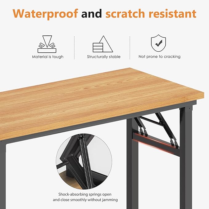 DlandHome Computer Desk Folding Table 39.4 inches Writing Desk - Image 4