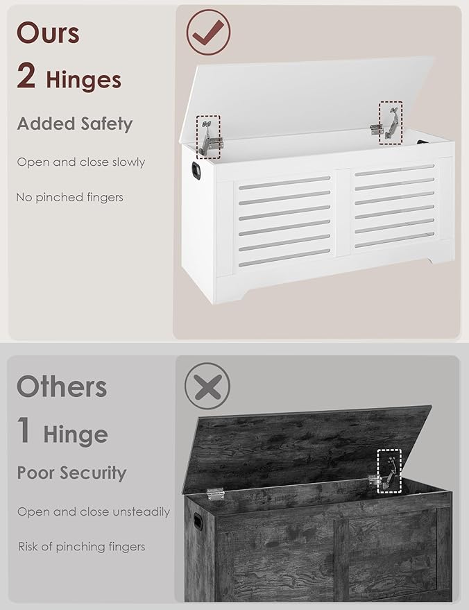 DINZI LVJ Storage Chest, 39.4”Wooden Toy Box - Image 2