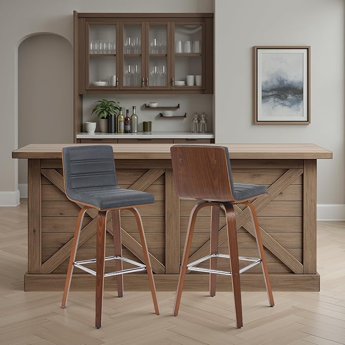 Armen Living Vienna Modern Swivel 30" Bar Height Barstool by ArmenLiving