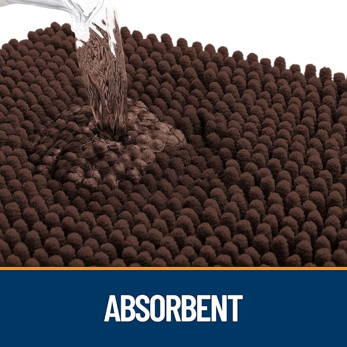 OLANLY Door Mat for Muddy Dog Paws 47x32, Ultra Absorbent Chenille Mud Doormat - Image 3