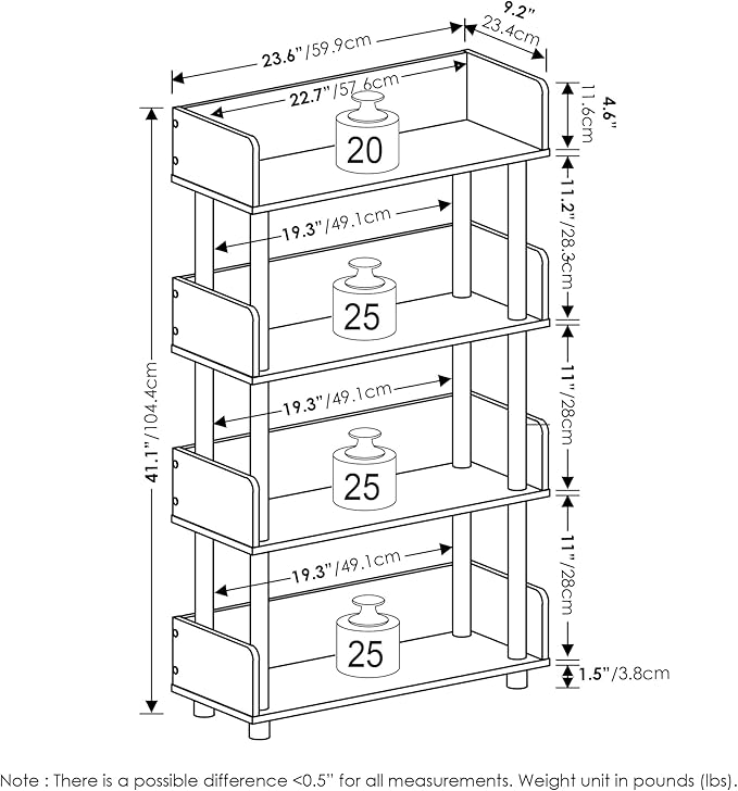 Furinno Turn-N-Tube 4-Tier Multipurposes Display Rack, Open Shelf Rack/Storage - Image 2