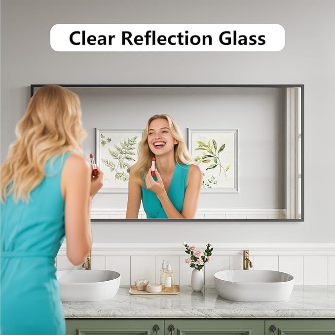 Bathroom Mirror 30x60 Black Bathroom Wall-Mounted Mirrors, Modern Vanity Mirror - Image 7