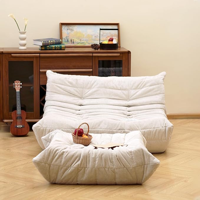 N&V Fireside Chair, Mid Century Armless Floor Sofa, Soft Premium Chenille Floor - Image 7