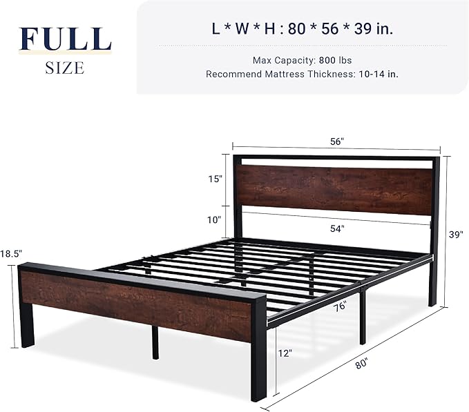 Allewie Full Size Platform Bed Frame - Image 2