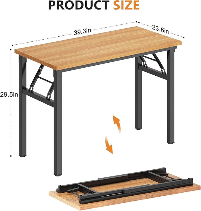 DlandHome Computer Desk Folding Table 39.4 inches Writing Desk - Image 3