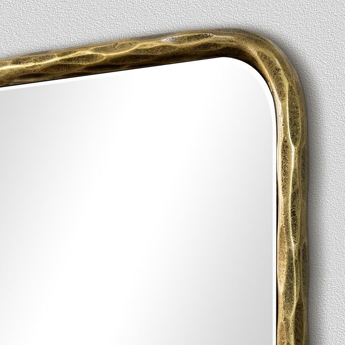 BEGINS Hand-Forged Steel Wall Mirror, 30x22 Inch Vintage Solid Steel Frame - Image 2
