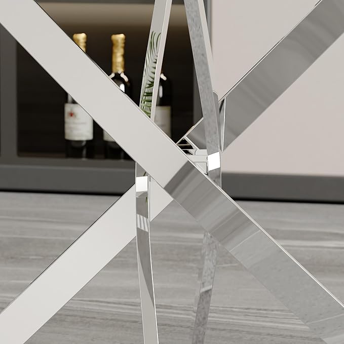 Glass Dining Table, Modern Kitchen Table 36" Small Round Dining Table - Image 6