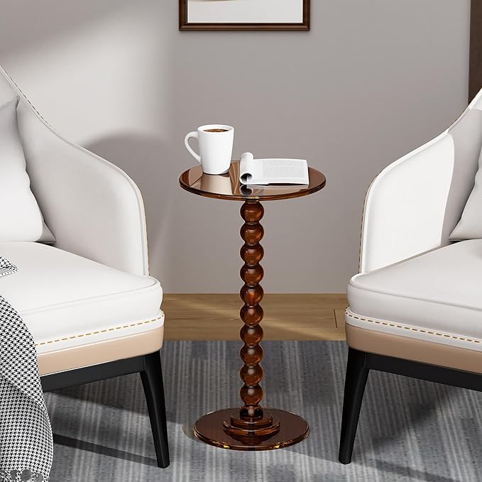 Acrylic Side Table, End Table Round Top - Image 4