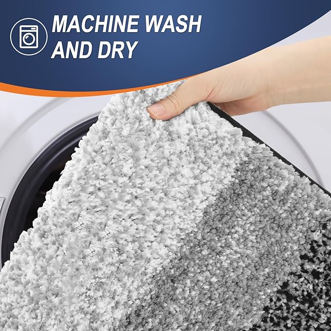 OLANLY Bathroom Rugs Mat 47x32, Extra Soft Absorbent Microfiber Bath Rugs - Image 5