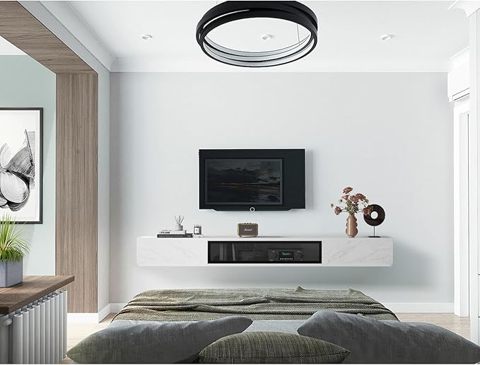 High Gloss Floating TV Stand, Under TV Floating Shelf, Floating TV Cabinet - Image 7
