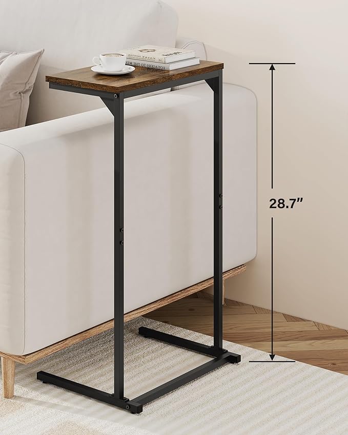 TUTOTAK C Shaped End Table, Tv Tray, Small Side Table, 28.7 inch Tall Couch - Image 8