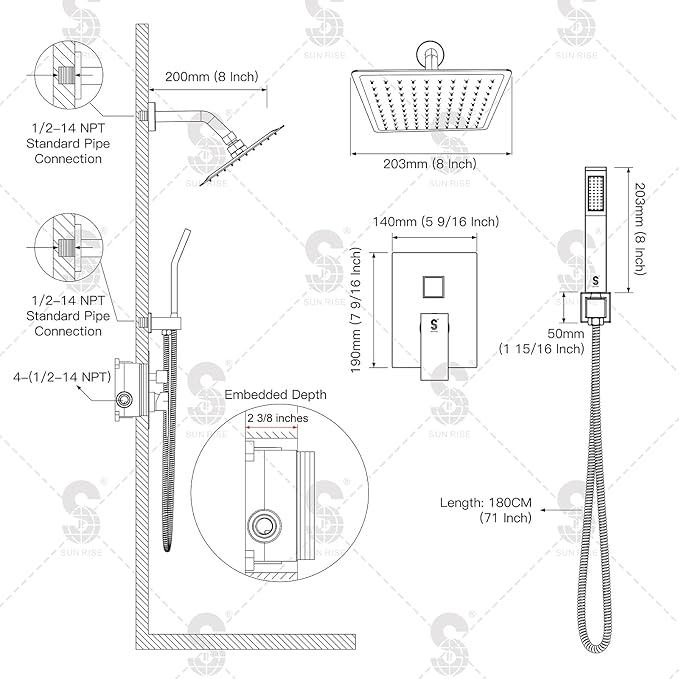 SR SUN RISE Shower Faucet Set - Image 5