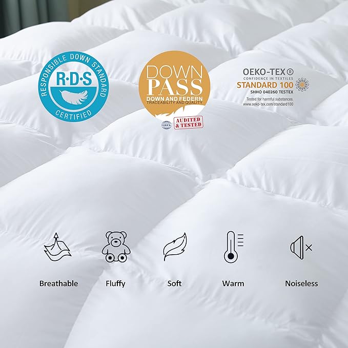 Egyptian Cotton Luxurious All-Season California King Size Goose Down Comforter - Image 6