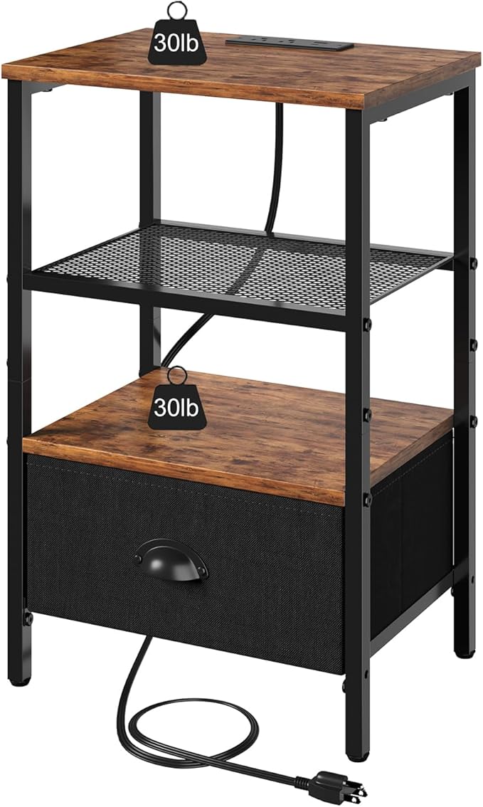 Sthmec Nightstands Set of 2, LED Bedside Tables - Image 8