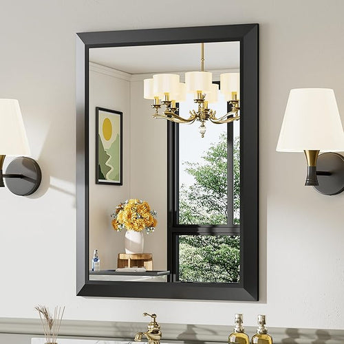 24x32 Inch Black Bathroom Mirror by Briivuemodernmirrors