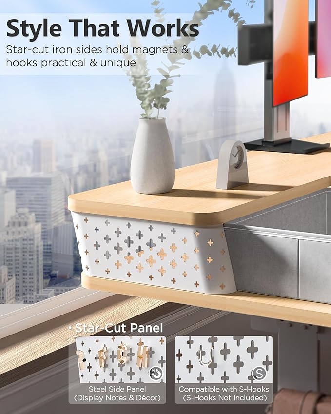 48x24 Inch Standing Desk with Double Drawers, C-Clamp Mount Compatible - Image 4
