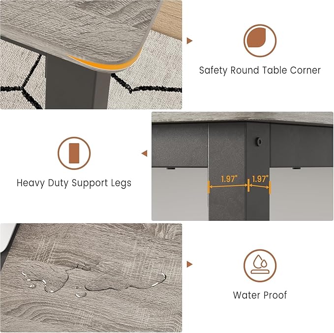 GarveeHome 78.7in Industrial Dining Table - Image 6