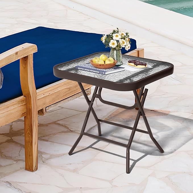 Foldable Outdoor Side Table Set of 2 - Image 8