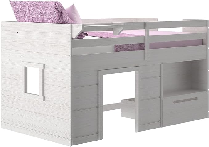 Max & Lily Loft Bed Twin Size, Solid Wood Low Loft Bed - Image 4
