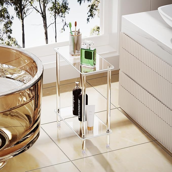 Clear Acrylic Narrow Side Table Set of 2 - Image 6