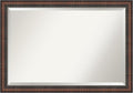 Amanti Art Brown Wall Mirror 28x40 Caleb Brown Rectangle Bathroom Mirror by AmantiArt