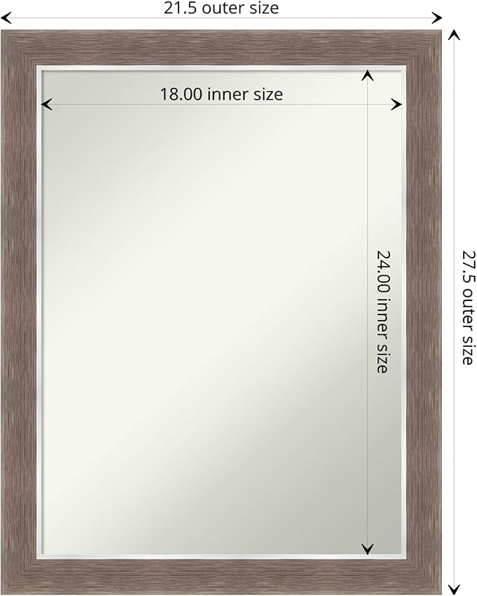 Amanti Art Brown Bathroom Mirror - Image 4