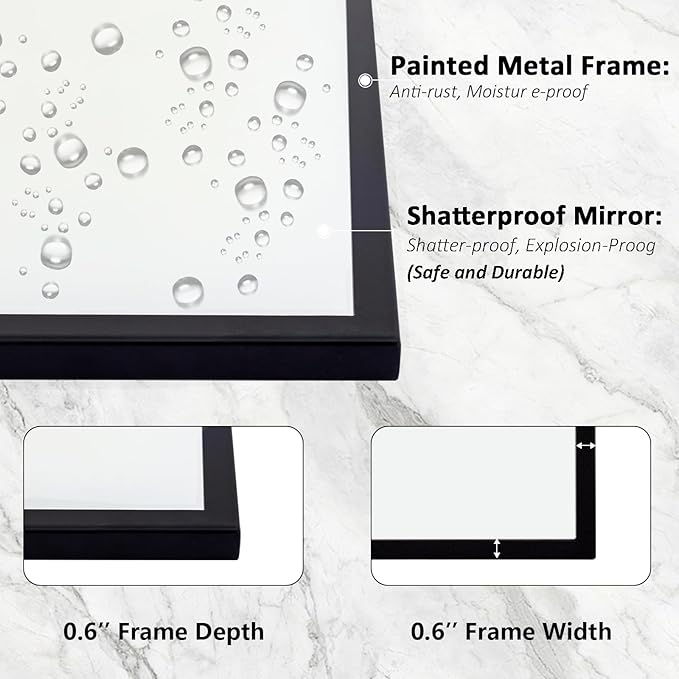 32"x30" Vanity Mirror for Wall, - Image 3